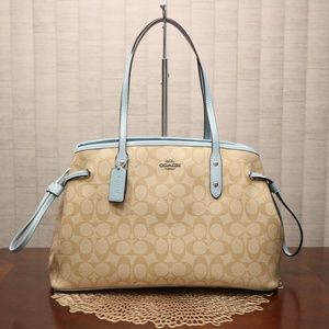 Coach Drawstring Carryall Tote, Powder Blue